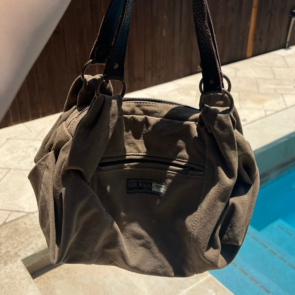 Y2K Light Brown Soft Leather Shoulder Bag